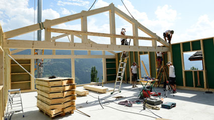 Positionnement des fermes du chalet ossature bois