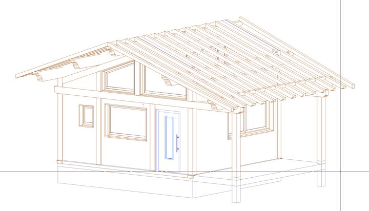 Plan du chalet à ossture bois pour toute la découpe du bois dans notre atelier de Seez